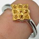 Natural Yellow Diamond Silver 925 Ring 9US
