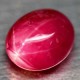 Natural Pinkish Red Ruby Oval Cab 5.24 cts 6 Ray Luster on top