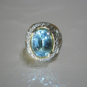 Cincin Pria Blue Topaz 13.97 carat