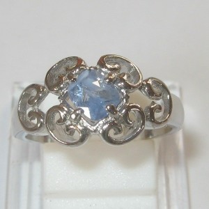Cincin Wanita Silver Ring 7US Safir Ceylon