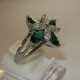 Solitaire Flower Silver Ring 8US