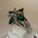 Solitaire Flower Silver Ring 8US