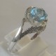 Blue Topaz Silver Ring 8US