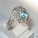 Swirl Sterling Silver Ring 8US Blue Topaz 0.7 carat