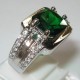 Cincin Gold-Filled Emerald CZ Ring 8US untuk Pria