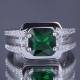 Cincin Gold-Filled Emerald CZ untuk Pria Ring Size 8US